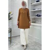 Gonca Taşlı Triko Tunik Camel