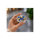 GONCAEV 6 lı Cam Gold Lotus Çiçeği Kahve Yanı Sunumluk | Çizgili Origami Lokumluk | Şekerlik | Drajelik