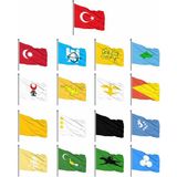Gönder Bayrak Eski Türk Devletleri 17'Li Sopalı Seti 20X30Cm - - 20 x 30 cm
