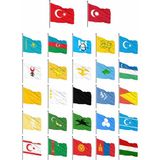 Gönder Bayrak Eski Türk Devletleri Bayrak Seti 100 x 150 cm 27'li