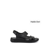 GÖNDERİR Ayarlanabilir Hakiki Deri Sandalet, 41, DYMA83242831, Siyah, Erkek