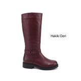 GÖNDERİR Bordo Antik Fermuarlı Kalın Topuklu Hakiki Deri Çizme, 41, GKZC13452525, Bordo Antik, Kadın