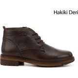 Gönderi(r) Erkek Kahve Bağcıklı Kauçuk Taban Hakiki Deri klasik Bot