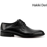 Gönderi(r) Erkek Kömür Bağcıklı Kösele Taban Hakiki Deri Klasik Ayakkabı