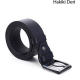 Gönderi(r) Erkek Lacivert Hakiki Deri 4 Cm Kot Kemeri - 115 cm