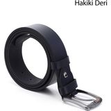 Gönderi(r) Erkek Lacivert Hakiki Deri 4 Cm Kot Kemeri - 120 cm