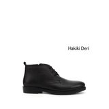 GÖNDERİ(R) Erkek Siyah Fermuarlı Hakiki Deri Klasik Bot