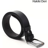Gönderi(r) Erkek Siyah Hakiki Deri 4 Cm Kot Kemeri - 130 cm