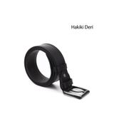 GÖNDERİ(R) Erkek Siyah Hakiki Deri 4,5 Cm Dikişli Kot Kemeri