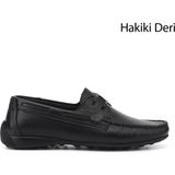 Gönderi(r) Erkek Siyah Rok Hakiki Deri Bağcıklı Ayakkabı