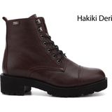 Gönderi(r) Kadın Açık Bordo Fermuarlı Kauçuk Taban Hakiki Deri Postal Bot