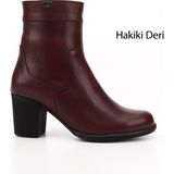 Gönderi(r) Kadın Bordo Antik Fermuarlı Kalın Topuklu Hakiki Deri Bot - Antik Bordo
