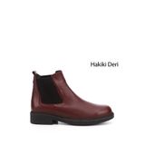 GÖNDERİ(R) Kadın Bordo Antik Kauçuk Taban Hakiki Deri Chelsea Bot