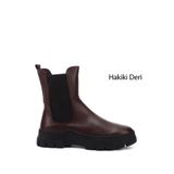 GÖNDERİ(R) Kadın Bordo Floter Kauçuk Taban Hakiki Deri Chelsea Bot