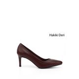 GÖNDERİ(R) Kadın Bordo Platinum Sivri Burun İnce Topuklu Hakiki Deri Stiletto