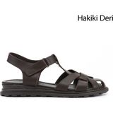 Gönderi(r) Kadın Kahve Antik Cırt Bantlı Burnu Kapalı Hakiki Deri Sandalet