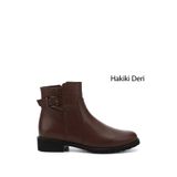 GÖNDERİ(R) Kadın Kahve Antik Fermuarlı Kauçuk Taban Hakiki Deri Bot