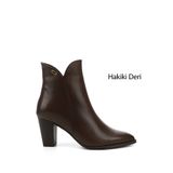 GÖNDERİ(R) Kadın Kahve Antik Fermuarlı Sivri Burun Hakiki Deri Bot