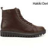 Gönderi(r) Kadın Kahve Fermuarlı Kauçuk Taban Hakiki Deri Postal Bot - Kahve Antik