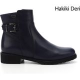 Gönderi(r) Kadın Lacivert Fermuarlı Kauçuk Taban Hakiki Deri Bot - Antik Lacivert