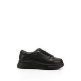 GÖNDERİR Kadın Lastik Bağcıklı Comfort Dolgu Taban Hakiki Deri Sneaker DDZA80742359