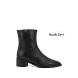 GÖNDERİ(R) Kadın Siyah Fermuarlı Sivri Burun Hakiki Deri Bot