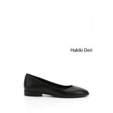 GÖNDERİ(R) Kadın Siyah Hakiki Deri Babet