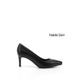 GÖNDERİ(R) Kadın Siyah Platinum Sivri Burun İnce Topuklu Hakiki Deri Stiletto