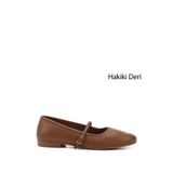 GÖNDERİ(R) Kadın Taba Antik Mary Jane Hakiki Deri Babet