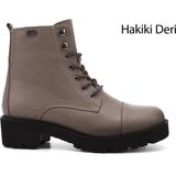 Gönderi(r) Kadın Vizon Flotter Fermuarlı Kauçuk Taban Hakiki Deri Postal Bot