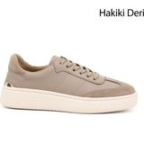 Gönderi(r) Kadın Vizon Lastik Bağcıklı Dolgu Taban Hakiki Deri Sneaker