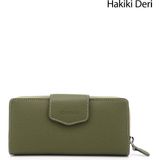 Gönderi(r) Kadın Yeşile Kahve Yatay Hakiki Deri Cüzdan - Yeşil - Kahve