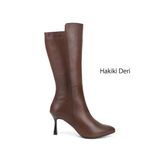 GÖNDERİR Kahve Antik Fermuarlı Sivri Burun Hakiki Deri Çizme, 40, GKZC13452535, Kahve Antik, Kadın