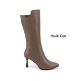 GÖNDERİR Vizon Antik Fermuarlı Sivri Burun Hakiki Deri Çizme, 39, GKZC13452535, Vizon Antik, Kadın