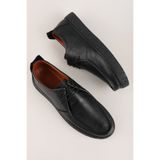 Gondol Erkek Hakiki Deri Casual Derby Ayakkabı (Moc-Toe) cz.102 Siyah