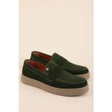 Gondol Erkek Hakiki Deri Casual Flötr Ayakkabı (Moc-Toe) cz.464 Haki