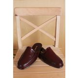 Gondol Erkek Hakiki Deri Damat Ev Terliği Kayaş.2200 - Bordo - 46
