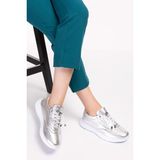 Gondol ES.110-Gümüş İçi Dışı Hakiki Deri Faylon Taban Hafif Spor Ayakkabı
