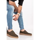 Gondol Hakiki Deri Erkek Loafer Ayakkabı src.810 Haki Nubuk