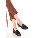 Gondol Hakiki Deri Kadın Klasik Loafer md.237 Siyah