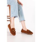 Gondol Hakiki Deri Süet Esnek Hafif Çorap gib Rahat Loafer sw.780 Taba Süet