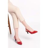 Gondol Kadın Hakiki Deri Orta Boy Topuk Stiletto VDT.230 - Kırmızı - 40