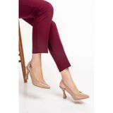 Gondol Kadın Hakiki Deri Stiletto Ayakkabı ŞHN.824 Vizon