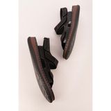 Gondol Unisex Hakiki Deri Cırtlı Ayarlanabilir Rahat Sandalet Hkm.31 - Siyah - 36 Siyah