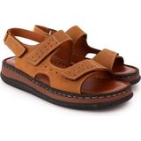 Gondol Unisex Hakiki Deri Cırtlı Ayarlanabilir Rahat Sandalet Hkm.31 - Taba - 45 Taba