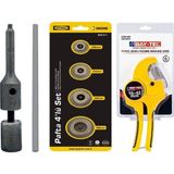 Gönen Döküm Tamir Paftası + Pprc Boru Kaynak Makine Paftaları 4 Parça Set + Boru Kesme Makası 42 mm - 3LÜ SET