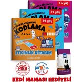 Gong 3-6 Yaş Eğlenceli Kodlama Çocuk Etkinlik Kitabım Nurdan Kiyar - 3 Kitap Dikkat & Zeka Geliştirme