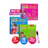 Gong Eğlenceli Zeka Geliştiren Etkinlikler Yaz-Sil Bitmeyen Kitap Seti 3-6 Yaş Çocuklar için