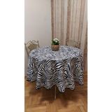 Gonk Yuvarlak,duck (Sıvı Itici ,leke Tutmaz) Kumaş,masa Örtüsü - 180 x 180 cm - Beyaz - Siyah