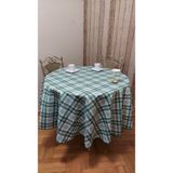 Gonk Yuvarlak,duck (Sıvı Itici ,leke Tutmaz) Kumaş,masa Örtüsü - 180 x 180 cm - Beyaz - Yeşil